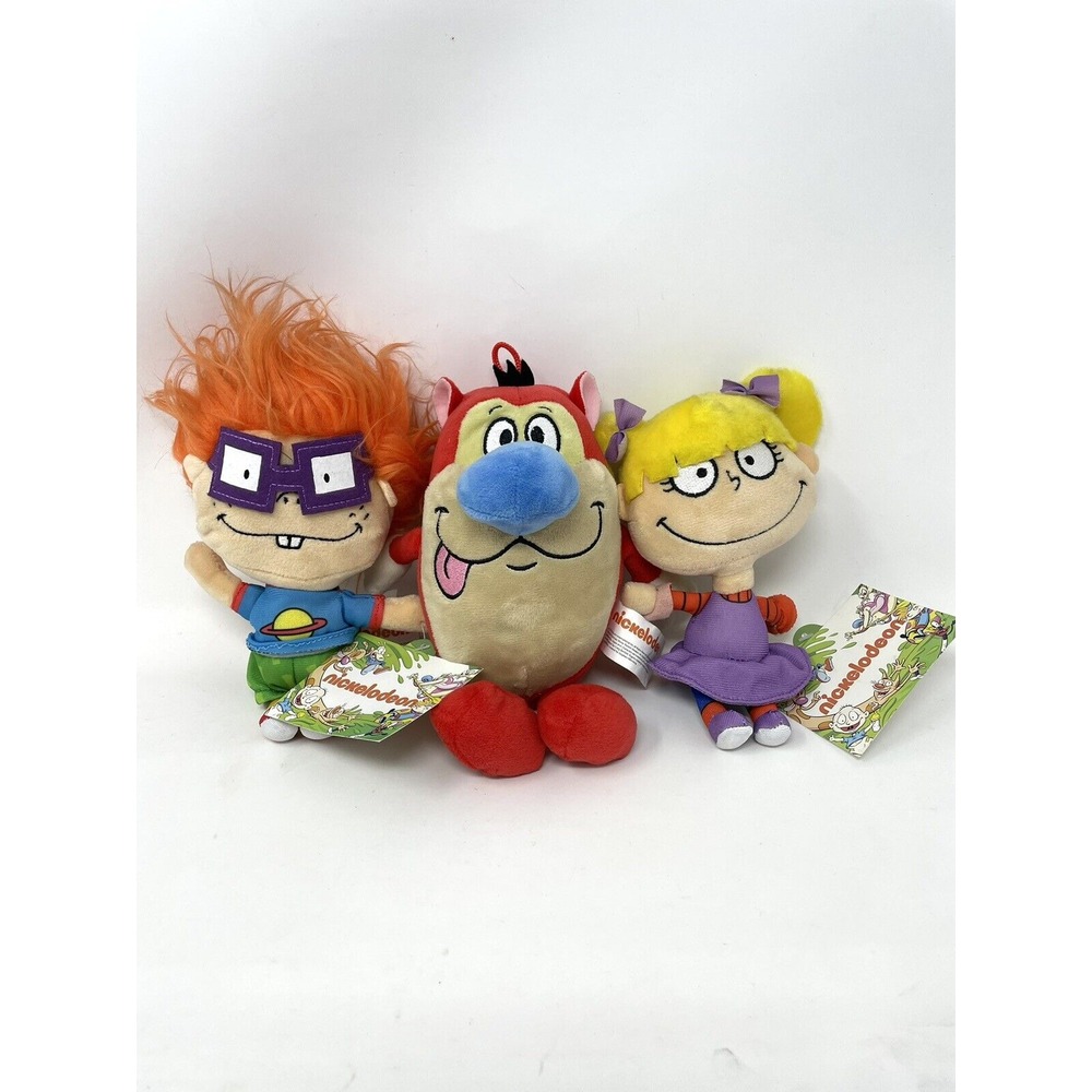 Nickelodeon 90s Cartoon Plush Rugrats Angelica Chuckie Stimpy 7.5"
